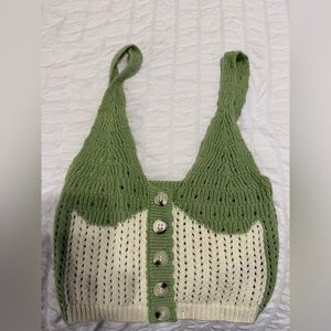 Green Knit tank top